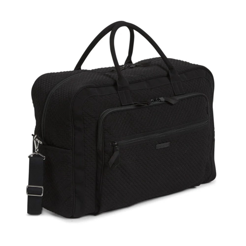 Black Quilted Grand Weekender Travel Bag